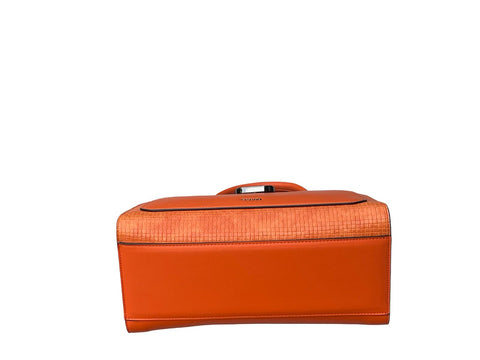 BAGCO Artisan Woven Frame Satchel- Orange