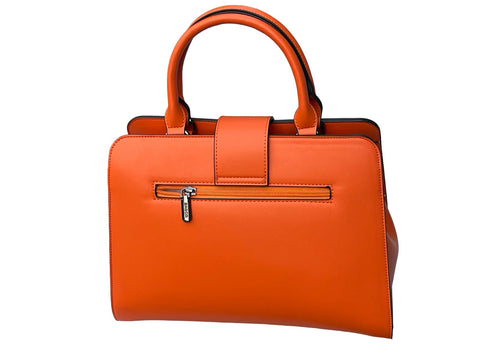 BAGCO Artisan Woven Frame Satchel- Orange