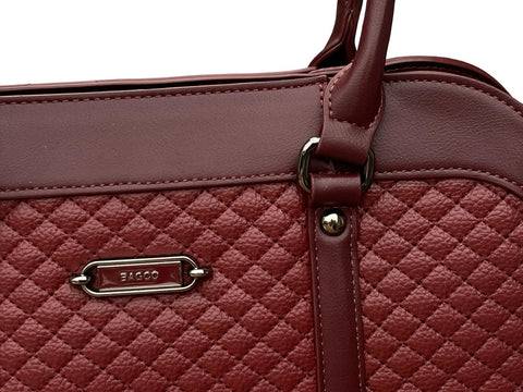 BAGCO Sovereign Quilt Satchel- Burgundy