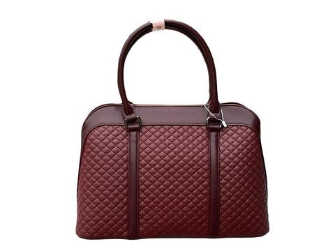 BAGCO Sovereign Quilt Satchel- Burgundy