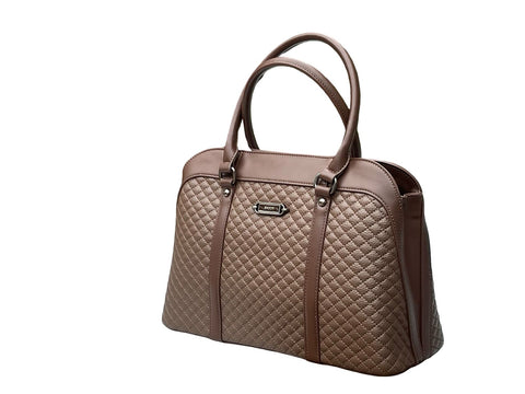 BAGCO Sovereign Quilt Satchel- Dark Brown