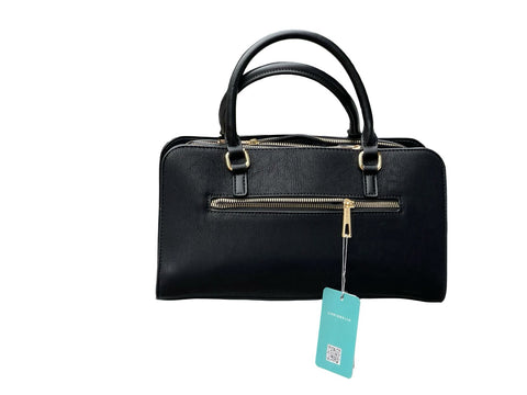 Elara Luxe Leather Satchel- Black