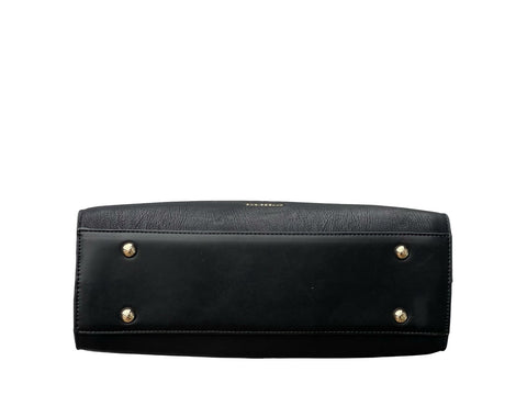 Elara Luxe Leather Satchel- Black