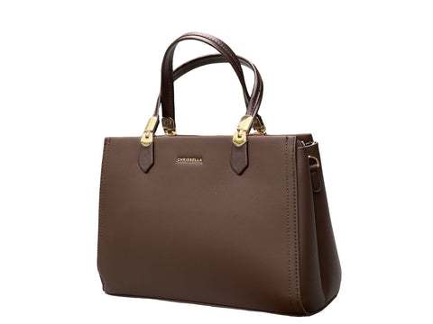 Sovereign Leather Satchel- Dark Brown