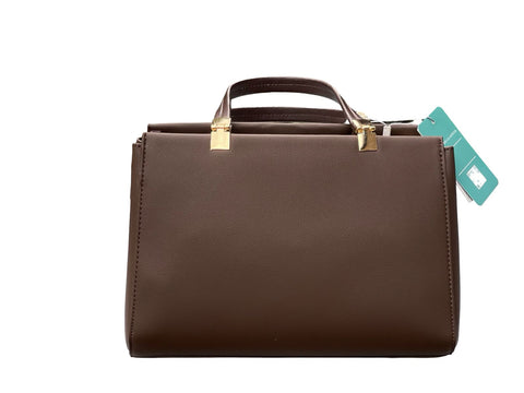 Sovereign Leather Satchel- Dark Brown