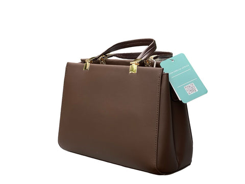 Sovereign Leather Satchel- Dark Brown