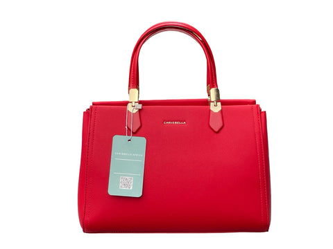 Sovereign Leather Satchel- Red