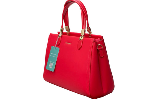 Sovereign Leather Satchel- Red