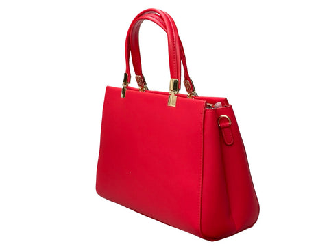 Sovereign Leather Satchel- Red