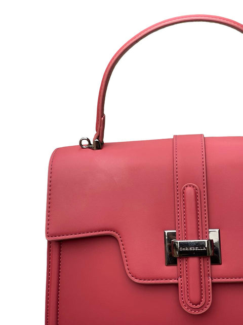 Ethereal Dual-Tone Leather Satchel- Red