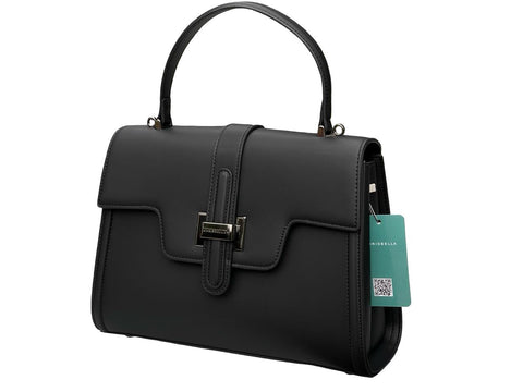 Ethereal Dual-Tone Leather Satchel- Black