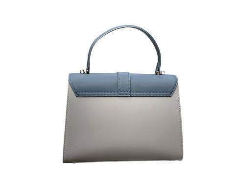 Ethereal Dual-Tone Leather Satchel- Blue