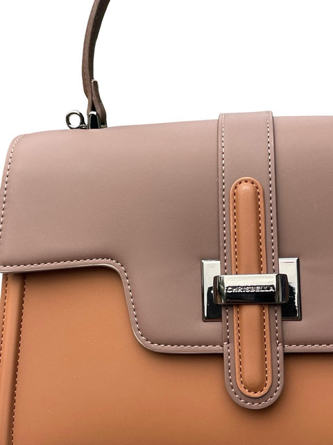 Ethereal Dual-Tone Leather Satchel- Dark Brown