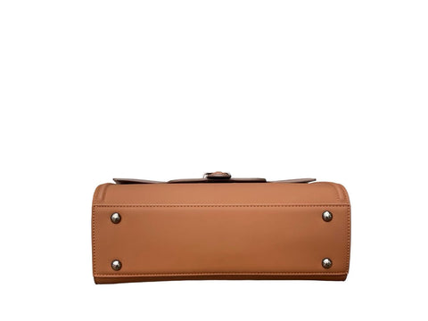 Ethereal Dual-Tone Leather Satchel- Dark Brown