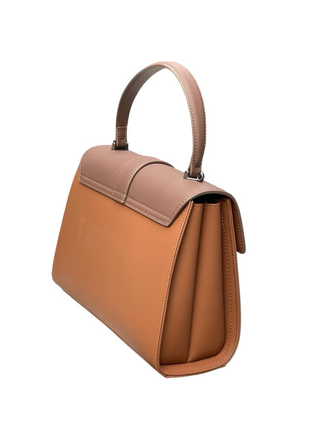 Ethereal Dual-Tone Leather Satchel- Dark Brown