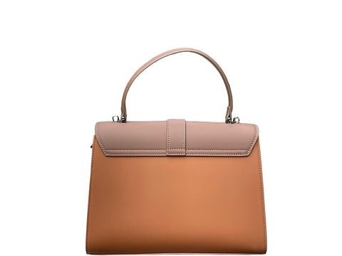 Ethereal Dual-Tone Leather Satchel- Dark Brown