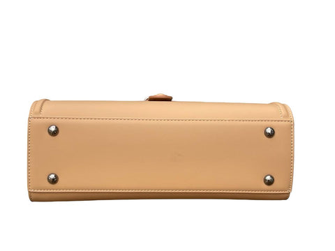 Ethereal Dual-Tone Leather Satchel- Light Brown