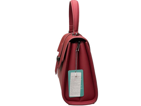 Ethereal Dual-Tone Leather Satchel- Red
