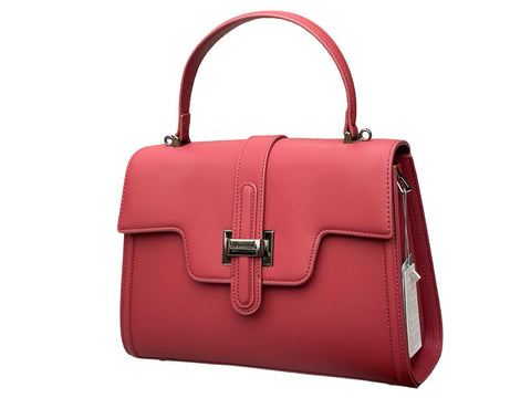 Ethereal Dual-Tone Leather Satchel- Red