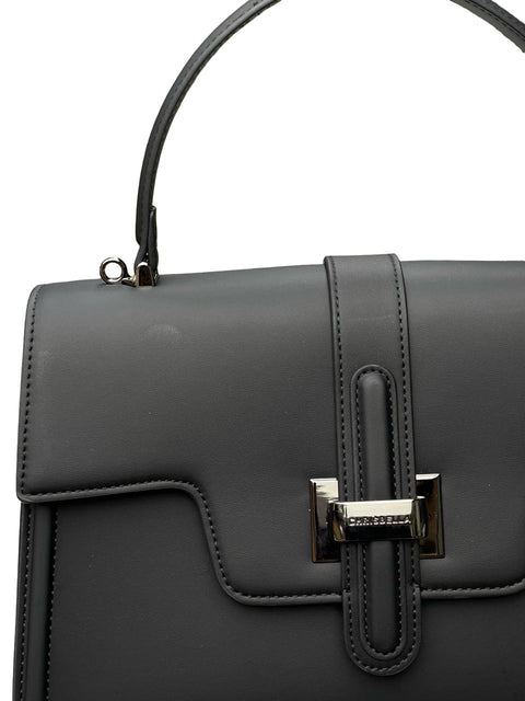 Ethereal Dual-Tone Leather Satchel- Black