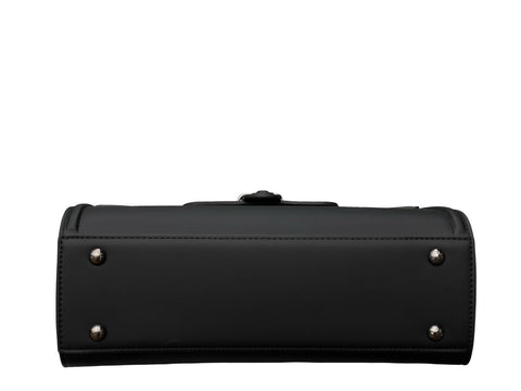 Ethereal Dual-Tone Leather Satchel- Black