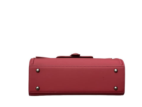 Ethereal Dual-Tone Leather Satchel- Red