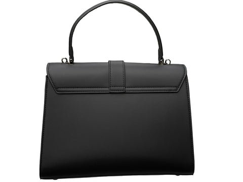 Ethereal Dual-Tone Leather Satchel- Black