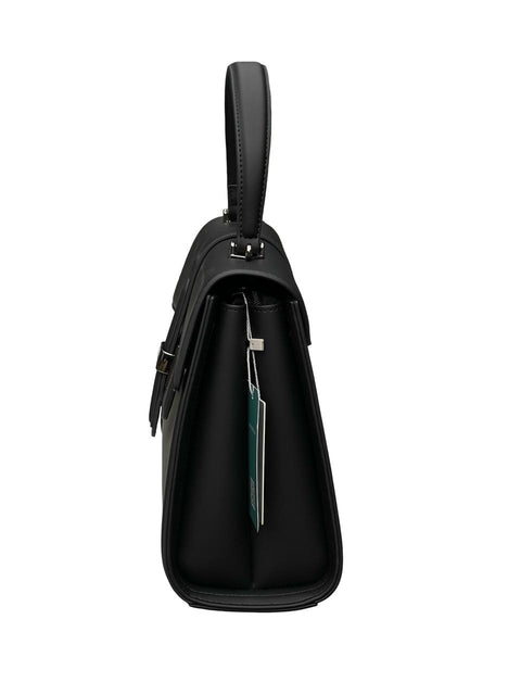 Ethereal Dual-Tone Leather Satchel- Black