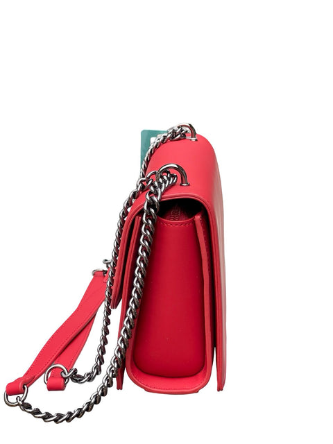Luxe Chain Flap Crossbody- Red