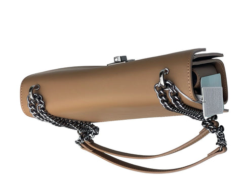 Luxe Chain Flap Crossbody- Beige
