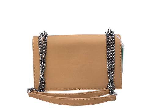 Luxe Chain Flap Crossbody- Beige