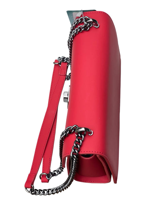 Luxe Chain Flap Crossbody- Red