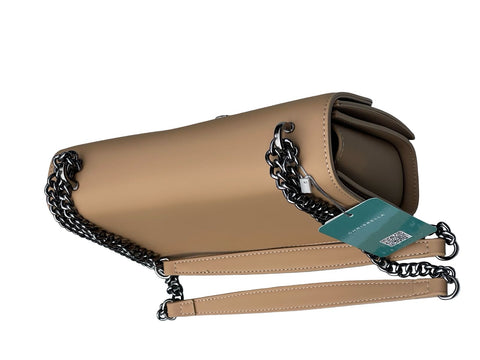 Luxe Chain Flap Crossbody- Beige