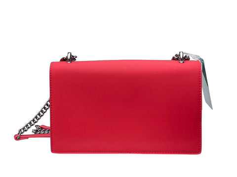 Luxe Chain Flap Crossbody- Red