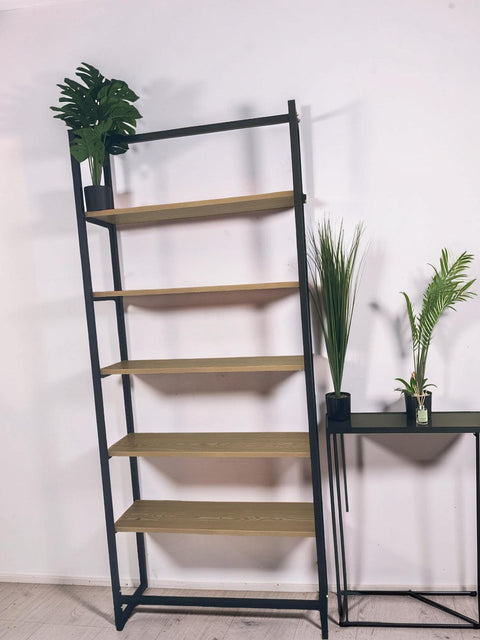 Chrisbella Industrial 5-Tier Bookshelf