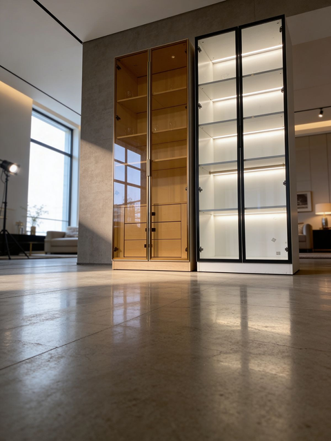 Gemini said Elegance Glass-Door Wardrobe Display Cabinet