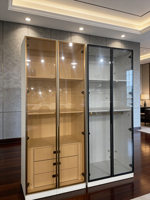 Gemini said Elegance Glass-Door Wardrobe Display Cabinet