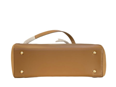 Classic Trapezoid Tote Bag- Brown