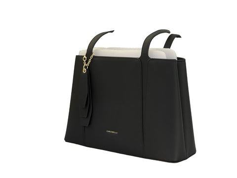 Classic Trapezoid Tote Bag- Black