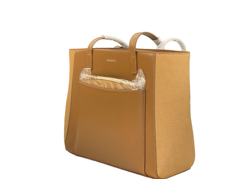 Classic Trapezoid Tote Bag- Brown