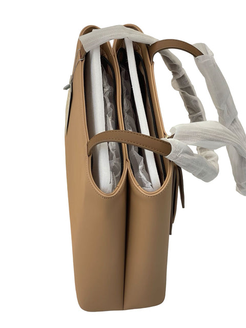 Classic Trapezoid Tote Bag- Brown