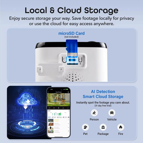 4-Camera Solar Security System with 2K Wireless Hub, AI Motion & Night Vision