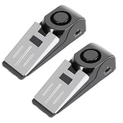Portable Door Stop Wedge Security Alarm- Black