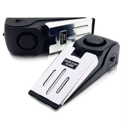 Portable Door Stop Wedge Security Alarm- Black