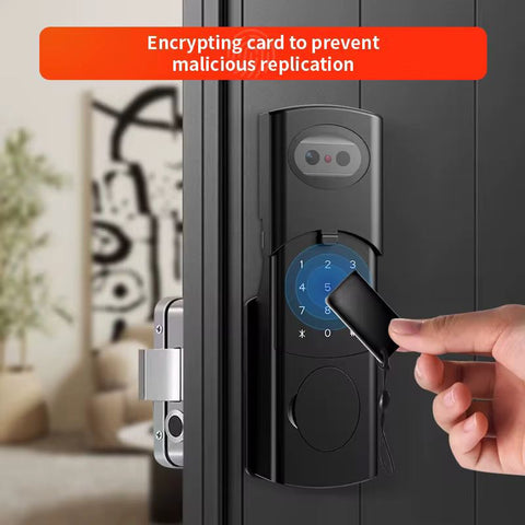 3D Face Recognition Smart Gate Lock with Fingerprint- Black