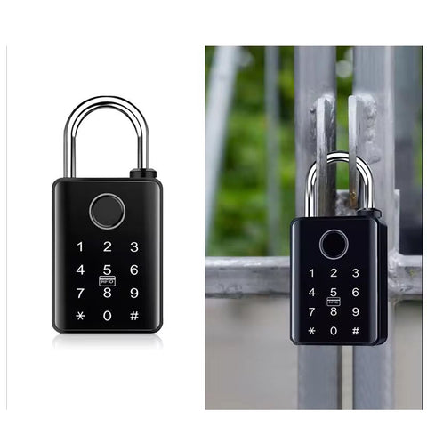 Smart Padlock with Fingerprint, Keypad & App- Black
