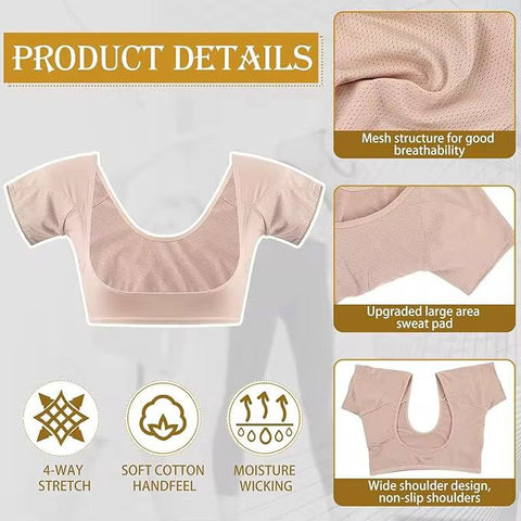 Washable Sweat-Proof Underarm Shield Vest- Beige