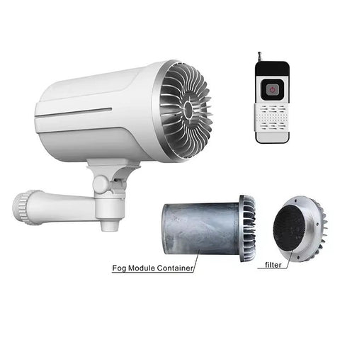 Compact Security Fog Cannon with Remote-Control Module- White
