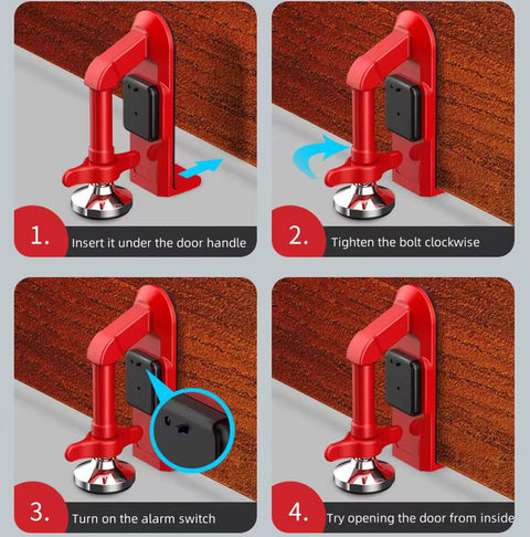 Heavy-Duty Adjustable Furniture Lifter & Leveling Jack with Anti-Slip Base- Red