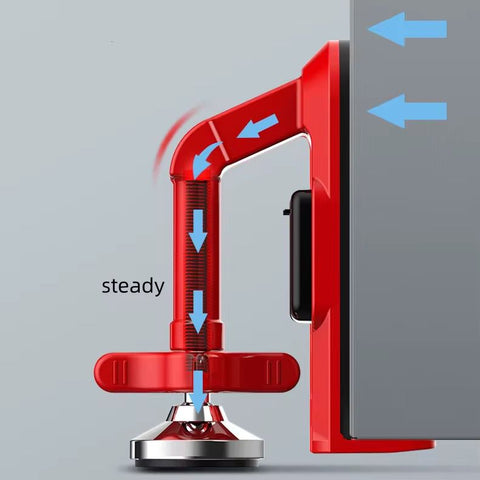 Heavy-Duty Adjustable Furniture Lifter & Leveling Jack with Anti-Slip Base- Red